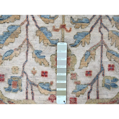 Oushak And Peshawar Wool Hand Knotted Rug Ivory 11.11x15.0 -O010222