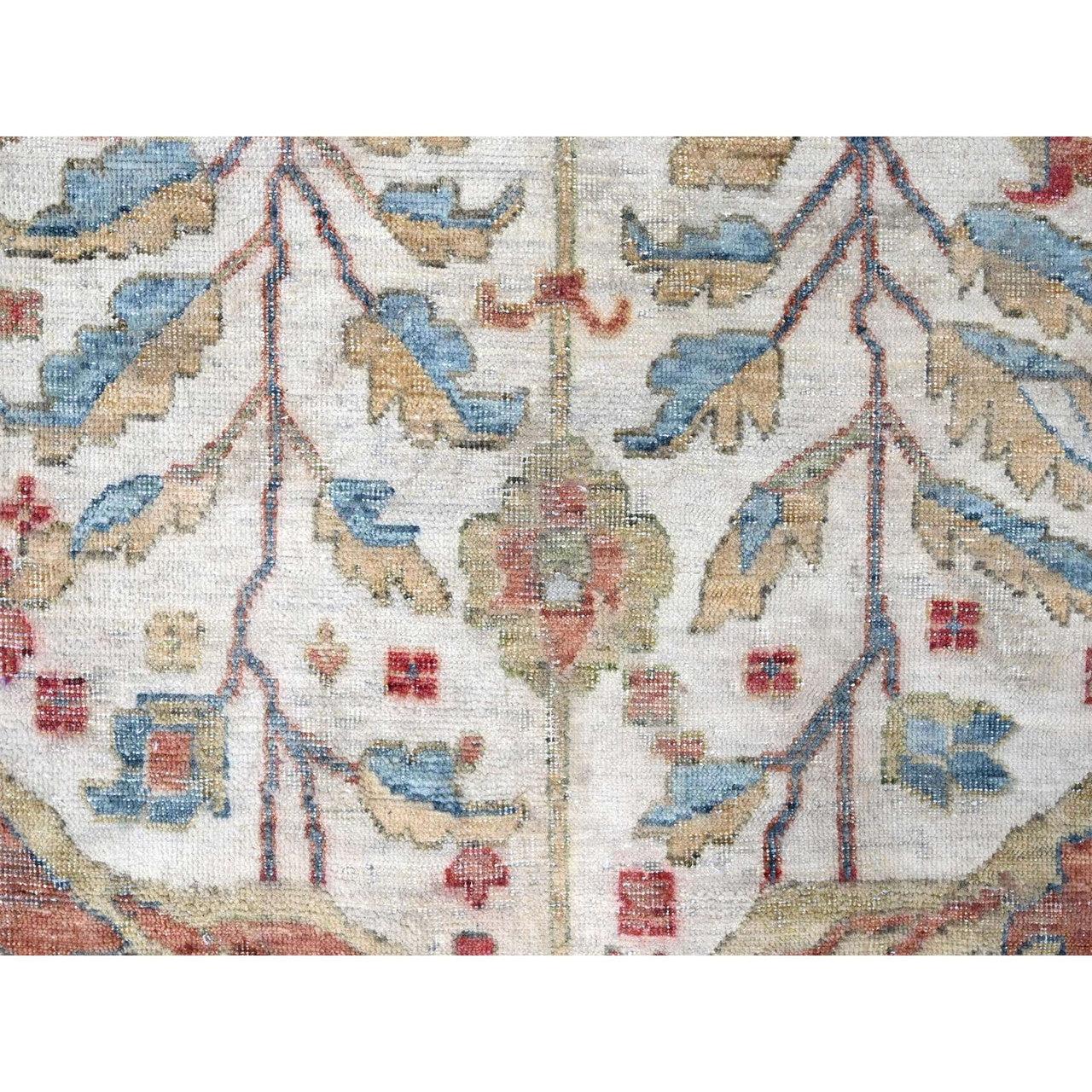 Ivory 11'11" x 15'0" Oushak And Peshawar Hand knotted Wool Rug - Sku: O010222