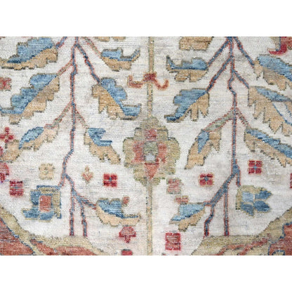 Oushak And Peshawar Wool Hand Knotted Rug Ivory 11.11x15.0 -O010222