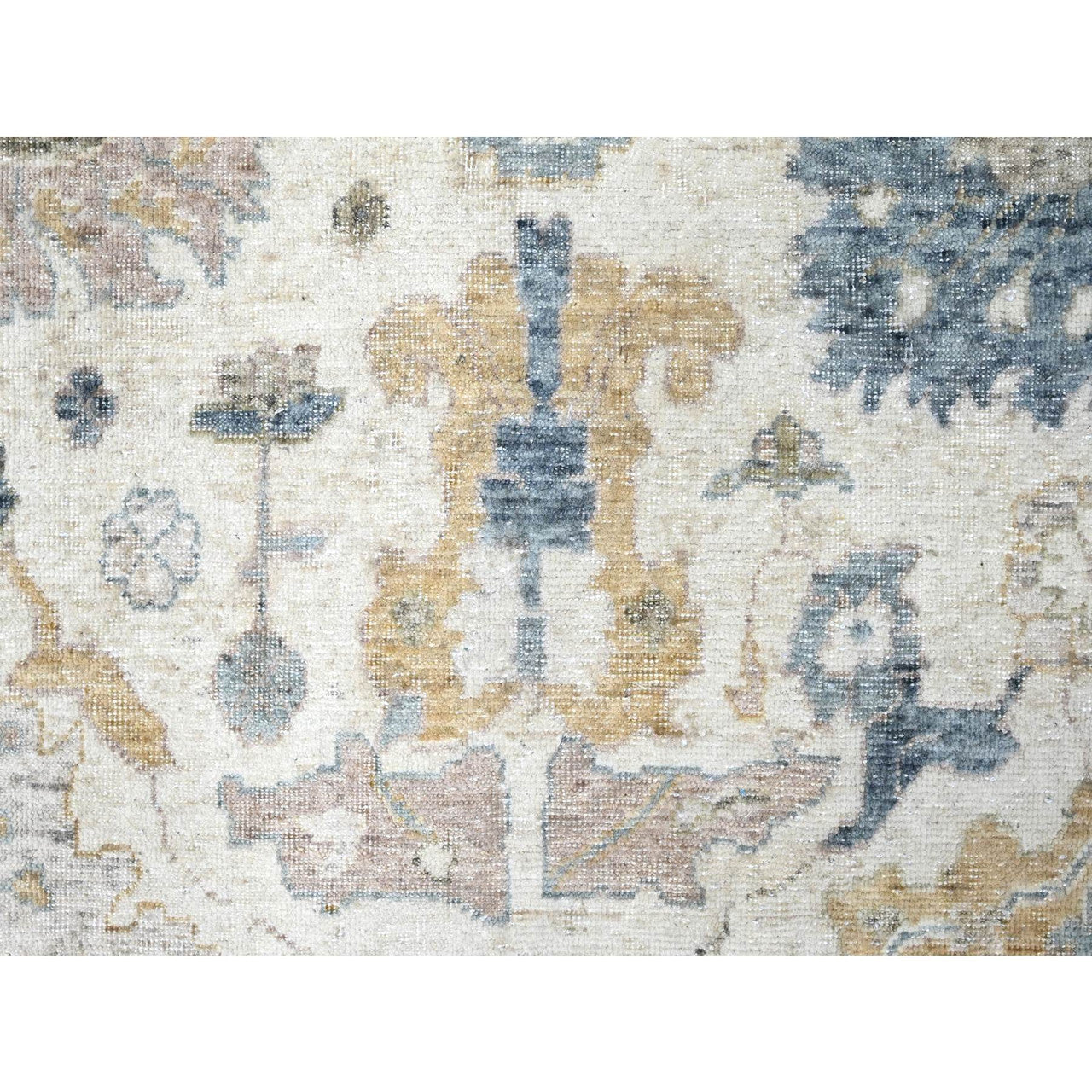 Ivory 8'11" x 12'1" Oushak And Peshawar Hand knotted Wool Rug - Sku: O010224