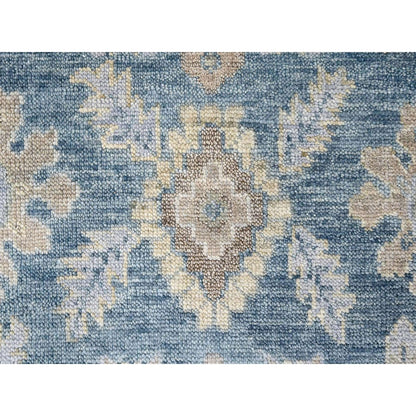 Oushak And Peshawar Wool Hand Knotted Rug Blue 8.11x12.1 -O010234