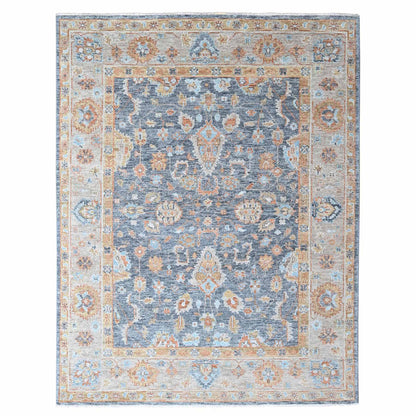 Oushak And Peshawar Wool Hand Knotted Rug Grey 8.10x11.11 -O010237