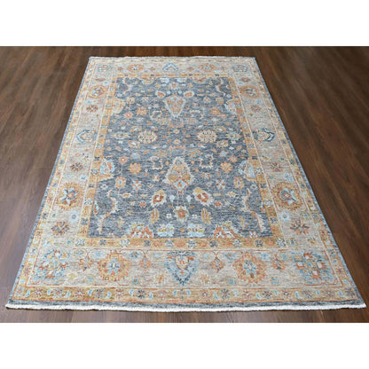 Oushak And Peshawar Wool Hand Knotted Rug Grey 8.10x11.11 -O010237