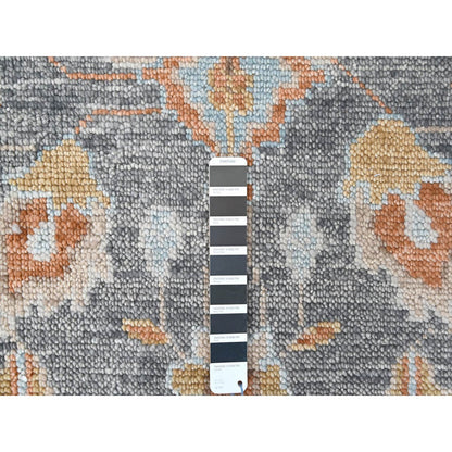 Oushak And Peshawar Wool Hand Knotted Rug Grey 8.10x11.11 -O010237