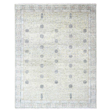 Oushak And Peshawar Wool Hand Knotted Rug Green 9.0x12.0 -O010242