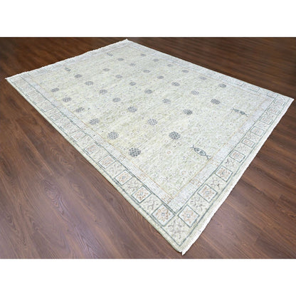 Oushak And Peshawar Wool Hand Knotted Rug Green 9.0x12.0 -O010242