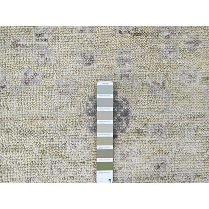 Oushak And Peshawar Wool Hand Knotted Rug Green 9.0x12.0 -O010242