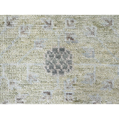 Oushak And Peshawar Wool Hand Knotted Rug Green 9.0x12.0 -O010242