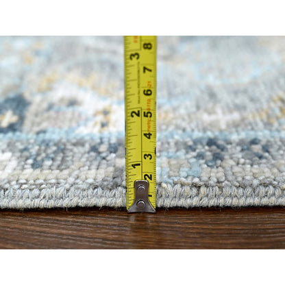 Oushak And Peshawar Wool Hand Knotted Rug Grey 2.7x8.5 -O010247