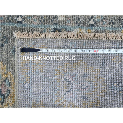 Oushak And Peshawar Wool Hand Knotted Rug Grey 2.7x8.5 -O010247