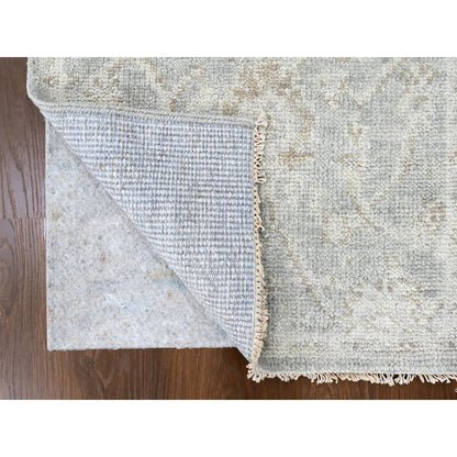 Oushak And Peshawar Wool Hand Knotted Rug Grey 2.5x11.4 -O010249
