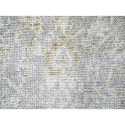 Oushak And Peshawar Wool Hand Knotted Rug Grey 2.6x8.5 -O010254