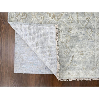 Oushak And Peshawar Wool Hand Knotted Rug Grey 2.6x8.5 -O010256