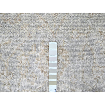 Oushak And Peshawar Wool Hand Knotted Rug Grey 2.6x8.5 -O010256