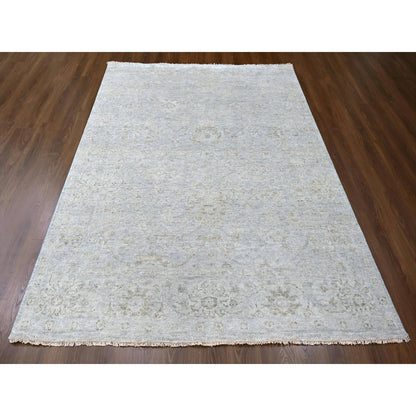 Oushak And Peshawar Wool Hand Knotted Rug Grey 7.9x9.8 -O010259