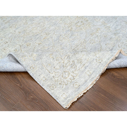 Oushak And Peshawar Wool Hand Knotted Rug Grey 7.9x9.8 -O010259