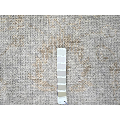 Oushak And Peshawar Wool Hand Knotted Rug Grey 7.9x9.8 -O010259