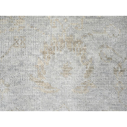 Oushak And Peshawar Wool Hand Knotted Rug Grey 7.9x9.8 -O010259