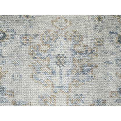 Oushak And Peshawar Wool Hand Knotted Rug Grey 2.4x8.8 -O010264