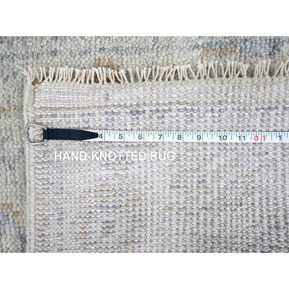 Oushak And Peshawar Wool Hand Knotted Rug Grey 2.4x8.8 -O010264