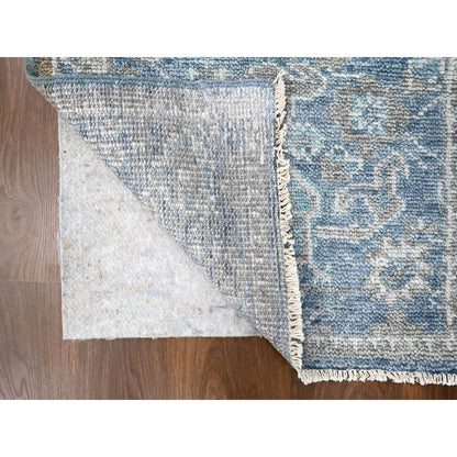 Oushak And Peshawar Wool Hand Knotted Rug Blue 2.6x8.5 -O010265