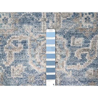 Oushak And Peshawar Wool Hand Knotted Rug Blue 2.6x8.5 -O010265