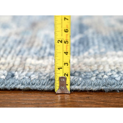Oushak And Peshawar Wool Hand Knotted Rug Blue 2.6x8.5 -O010265