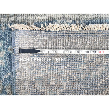 Oushak And Peshawar Wool Hand Knotted Rug Blue 2.6x8.5 -O010265