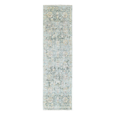 Oushak And Peshawar Wool Hand Knotted Rug Grey 2.6x8.10 -O010266