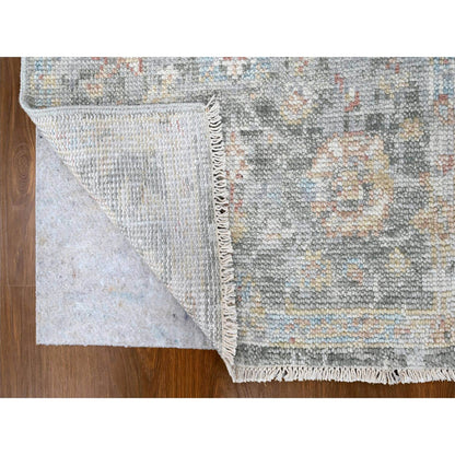 Oushak And Peshawar Wool Hand Knotted Rug Grey 2.6x8.10 -O010266