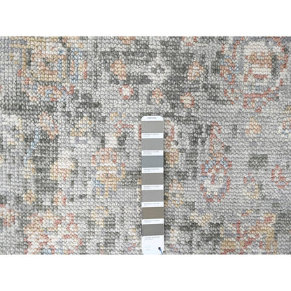 Oushak And Peshawar Wool Hand Knotted Rug Grey 2.6x8.10 -O010266