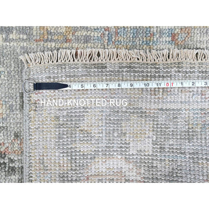 Oushak And Peshawar Wool Hand Knotted Rug Grey 2.6x8.10 -O010266