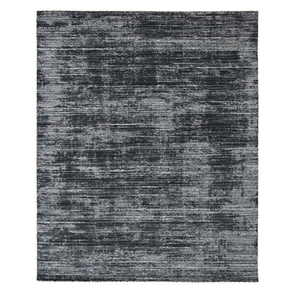 Modern and Contemporary Wool & Silk Hand Loomed Rug Black 8.3x10.0 -O010268