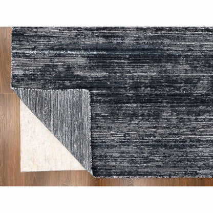 Modern and Contemporary Wool & Silk Hand Loomed Rug Black 8.3x10.0 -O010268