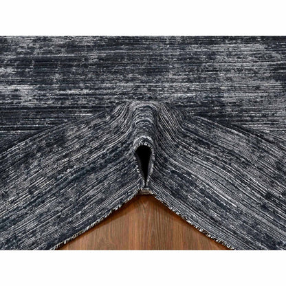 Modern and Contemporary Wool & Silk Hand Loomed Rug Black 8.3x10.0 -O010268