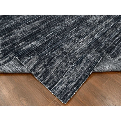 Modern and Contemporary Wool & Silk Hand Loomed Rug Black 8.3x10.0 -O010268