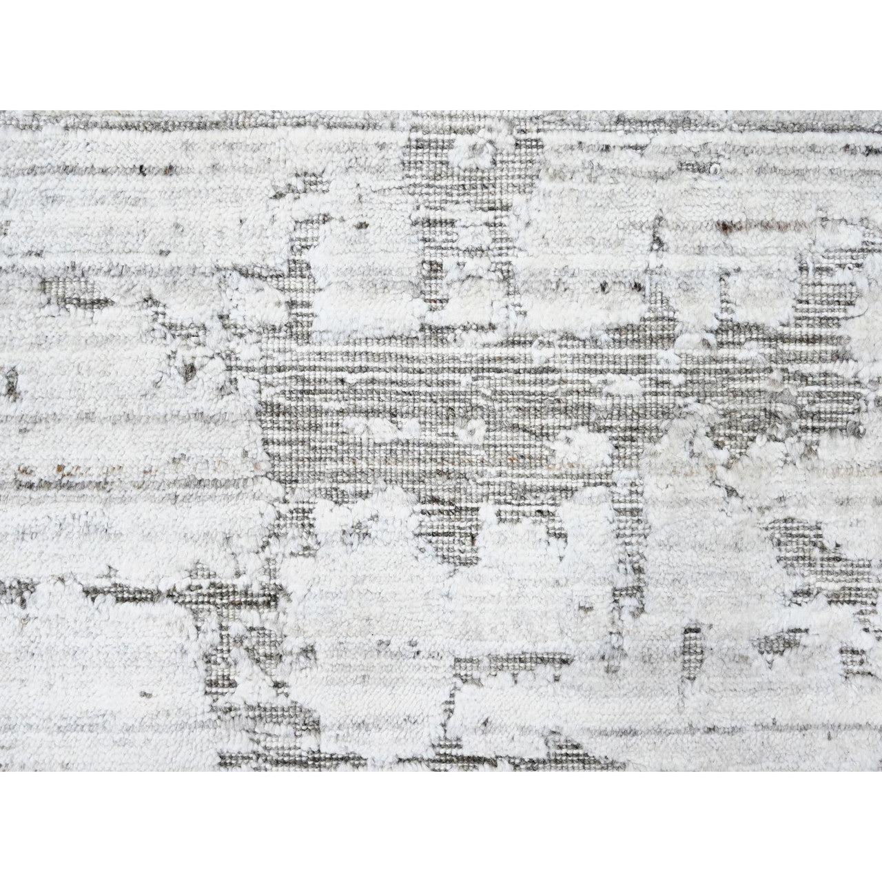 Ivory 7'11" x 10'0" Modern and Contemporary Handloom Wool/Silk Rug - Sku: O010270
