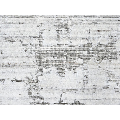Modern and Contemporary Wool & Silk Hand Loomed Rug Ivory 7.11x10.0 -O010270
