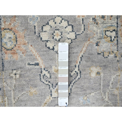 Oushak And Peshawar Wool Hand Knotted Rug Grey 2.5x8.5 -O010274