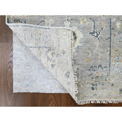 Oushak And Peshawar Wool Hand Knotted Rug Grey 2.5x8.5 -O010275