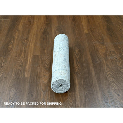 Oushak And Peshawar Wool Hand Knotted Rug Grey 2.5x8.5 -O010275