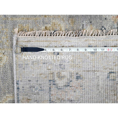Oushak And Peshawar Wool Hand Knotted Rug Grey 2.5x8.5 -O010275