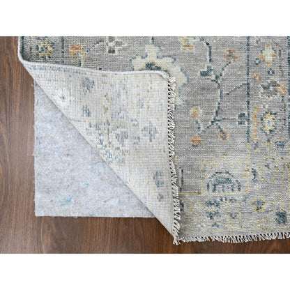 Oushak And Peshawar Wool Hand Knotted Rug Grey 2.5x13.10 -O010276