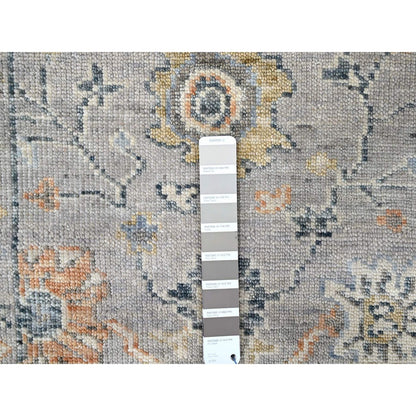 Oushak And Peshawar Wool Hand Knotted Rug Grey 2.5x13.10 -O010276