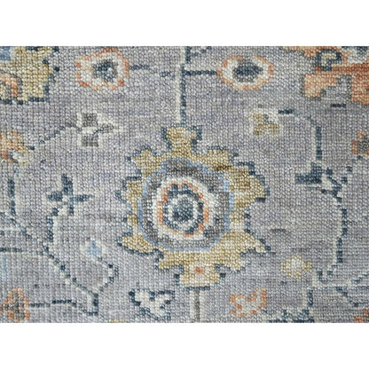 Oushak And Peshawar Wool Hand Knotted Rug Grey 2.5x13.10 -O010276