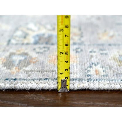 Oushak And Peshawar Wool Hand Knotted Rug Grey 2.5x13.10 -O010276