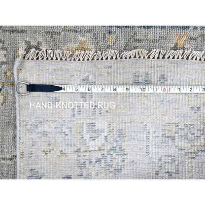 Oushak And Peshawar Wool Hand Knotted Rug Grey 2.5x13.10 -O010276
