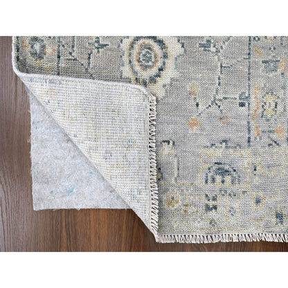 Oushak And Peshawar Wool Hand Knotted Rug Grey 2.3x11.2 -O010277