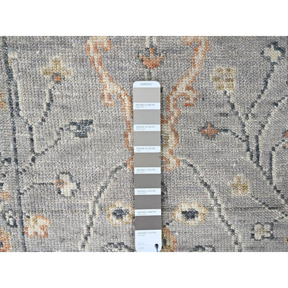 Oushak And Peshawar Wool Hand Knotted Rug Grey 2.3x11.2 -O010277