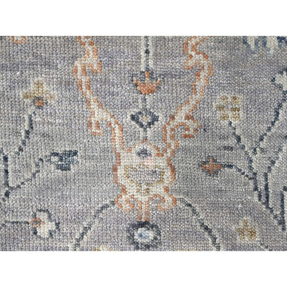Oushak And Peshawar Wool Hand Knotted Rug Grey 2.3x11.2 -O010277